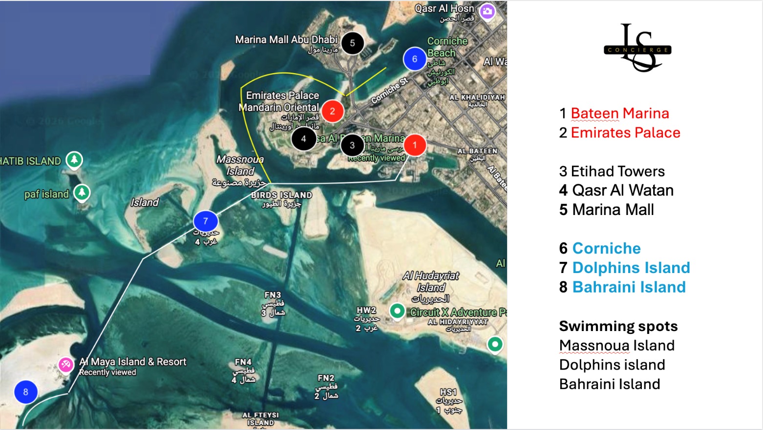 Abu Dhabi Cruise Map